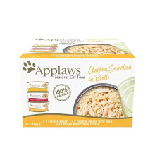 Applaws 100% Natural Wet Cat Food Multipack – Chicken Selection in Broth, 156 g Tins (12-pack)