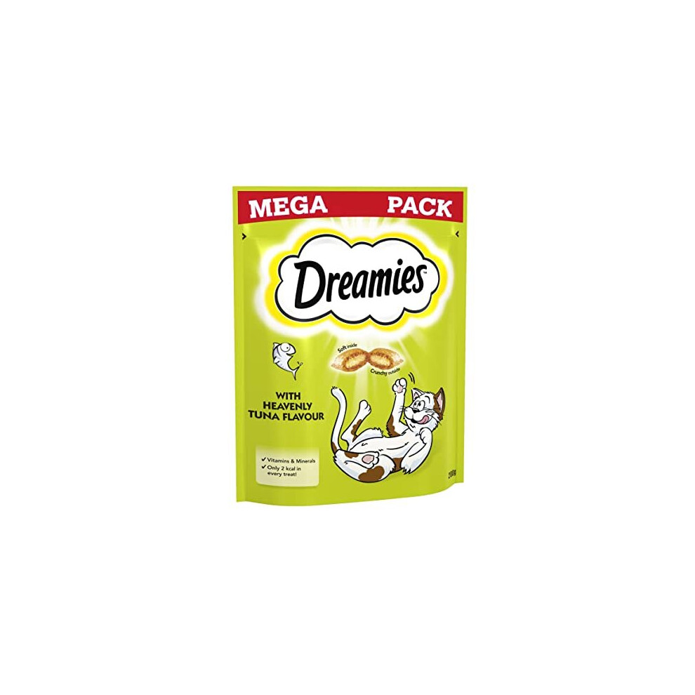 Dreamies Mega Pack Cat Treats, tasty snacks with delicious tuna, 6 pouches of 200 g