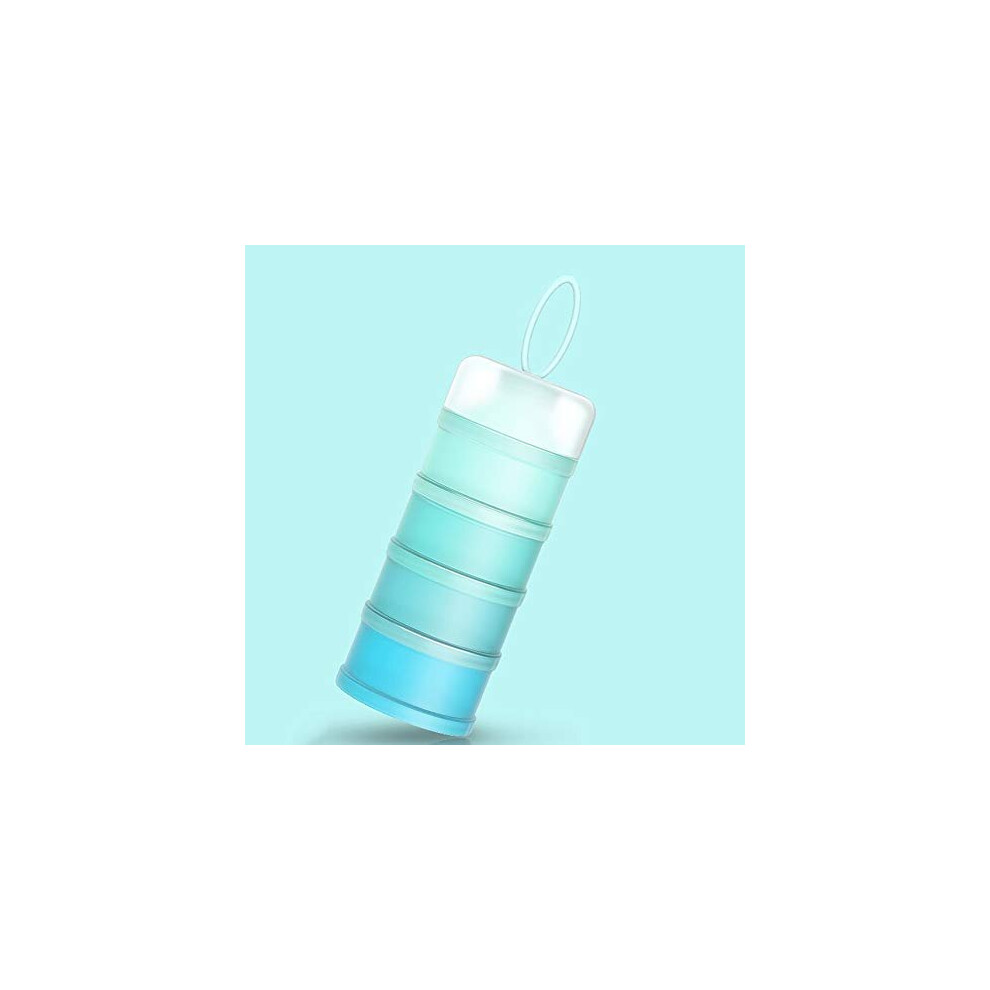 Portable Infant Baby Powder Milk Dispenser, Stackable Boxes, 4 Layers Cereal/Food/Fruit/Snack Container Breastfeeding 480Ml (Green) Green Queta