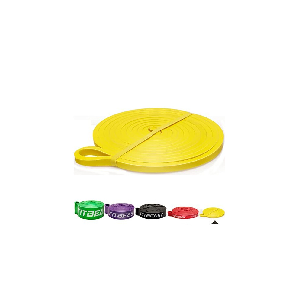 Fitbeast Pull Up Band, 5-15Lbs Resistance Band Pull Up For Calisthenics, Crossfit, Powerlifting, Stretch Mobility, Pull Up Assistance Band, Yellow