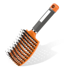 URAQT Hair Brush, Boar Bristle Paddle Hairbrush for Women, Soft Massage Hair Comb, Detangle Hair Brush for Long Thick Curly Hair, Reducing H