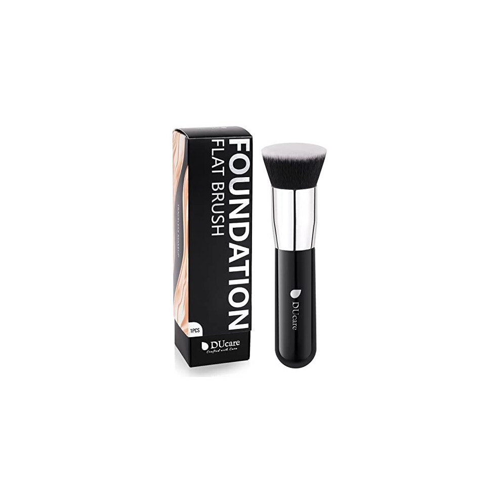 Ducare Cream Foundation Kabuki Brush- Flat Top Big Makeup Brushes Perfect For Liquid Blending Tanning Or Flawless Powder Cosmetics - Buffing