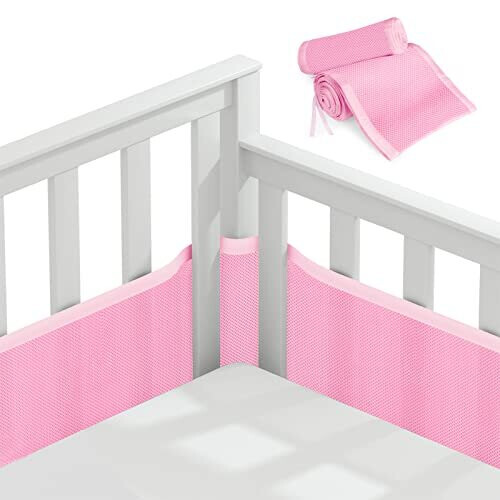 thumbnail image 2 of Breathable Mesh Cot Bumper For Baby Cribs - 300cm X 30cm Airwrap Safety Liner, Machine Washable 2 of 10
