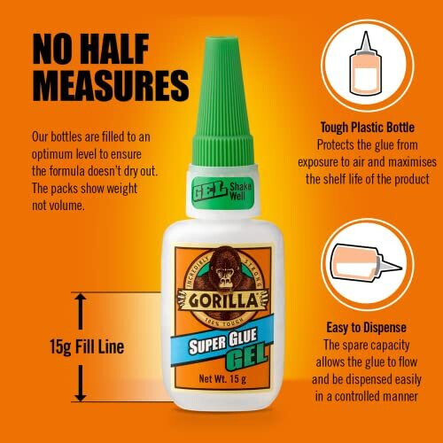 Gorilla Gorilla Super Glue Gel 15g (Pack of 2) 2