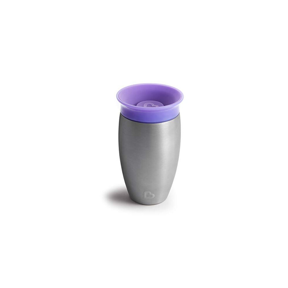 Munchkin Miracle 360 Degree Stainless Steel Sippy Cup, 10 oz/296 ml, Purple
