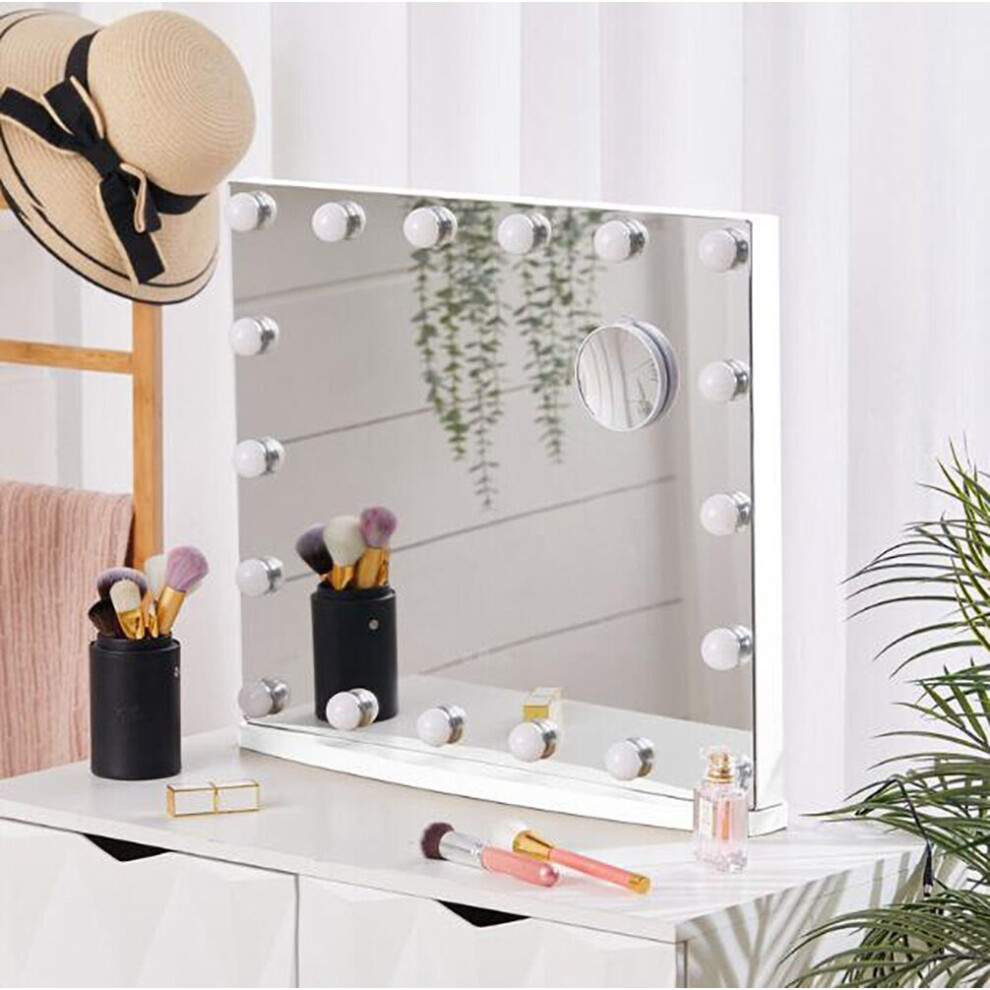 Hollywood 18 LED Bulbs Makeup Cosmetic Mirror With Magnifying Glass