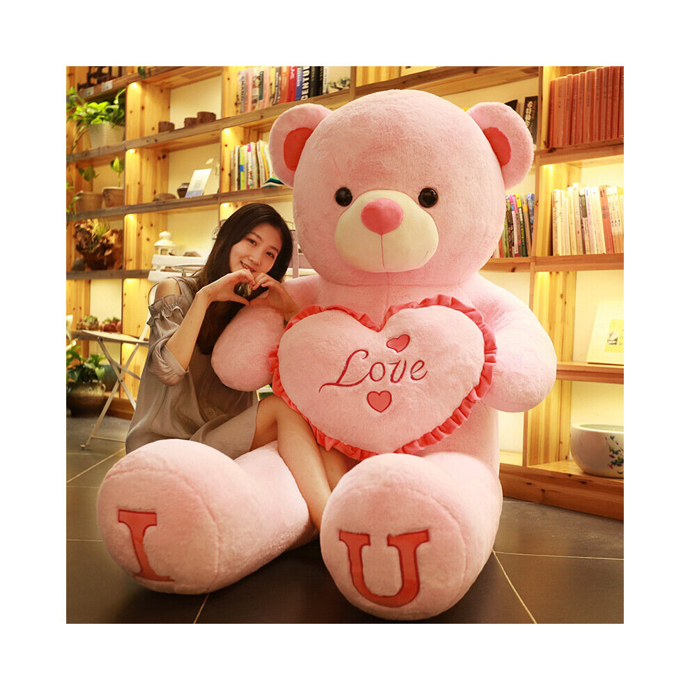 (80cm, A) 80/100cm Big Size Plush Toy Teddy Bear Giant Pink Soft Stuffed Animals Pillow Dolls