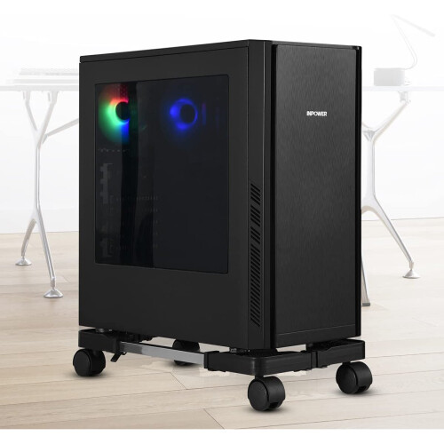 Adjustable PC Case computer CPU Stand Holder Floor Stand With 4 Caster 2