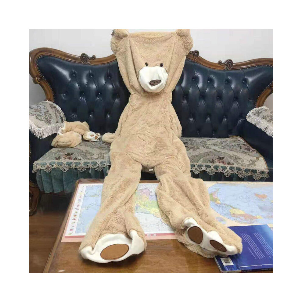 (200cm, ligth brown) 100-260cm Giant Unstuffed Empty Teddy Bear Skin Coat Soft Big Skin Shell Semi-Finished Plush