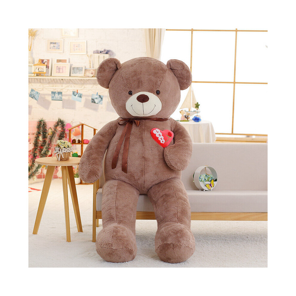 (110cm, Dark brown) 75/90/110cm Large Teddy Bear Plush Toy Lovely Huge Stuffed Soft Bear Wear Bowknot Bear Kids Toy