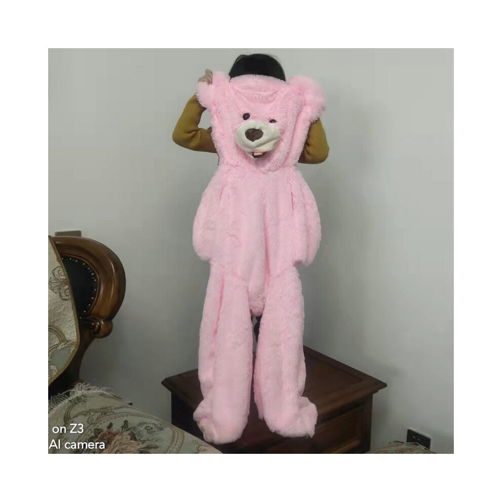 (160cm, pink) 100-260cm Giant Unstuffed Empty Teddy Bear Skin Coat Soft Big Skin Shell Semi-Finished Plush