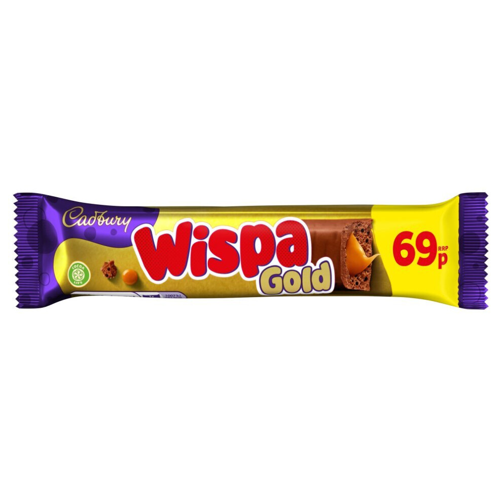 Cadbury Wispa Gold Chocolate Bar 48g (Pack of 8)