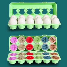 (12pcs Dinosaur) 12 Matching Eggs Montessori Sensory Baby Toys Easter Eggs Chicken Colors Shapes