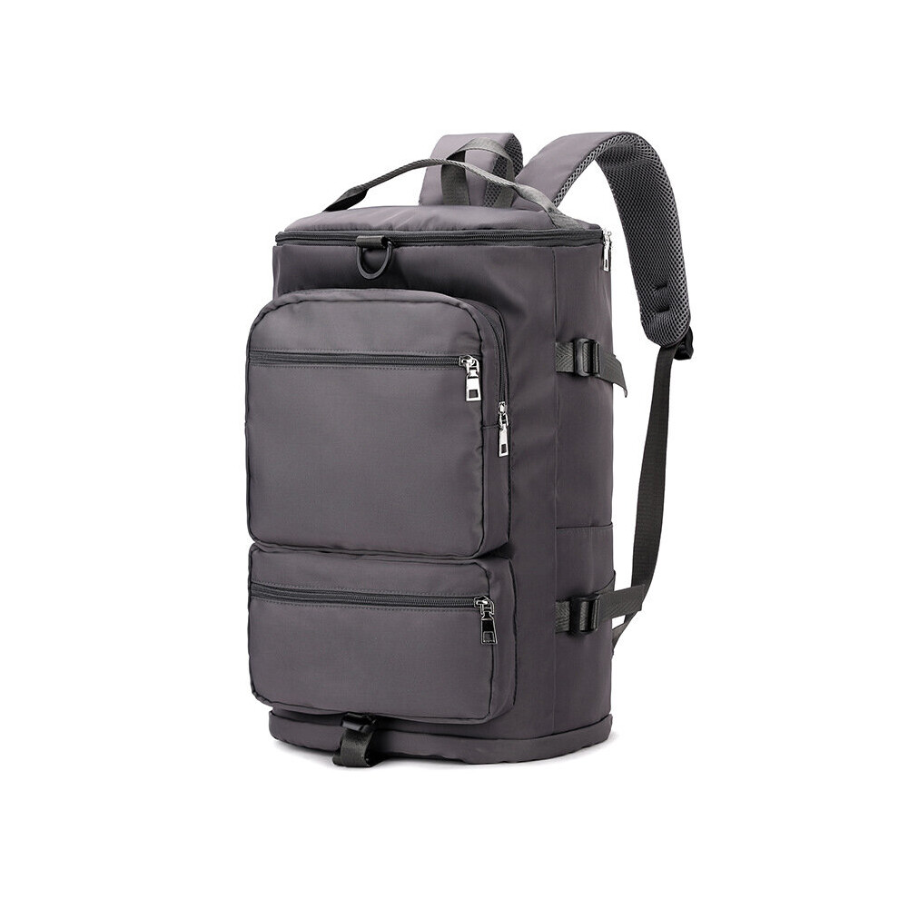 (Gray) Large Capacity Women Shoulder Travel Backpack Multifunction Lightweight Crossbody Bag Lady Sports Yoga Luggage Zipper Bags-image-OPC-PBGFXX5-NEW