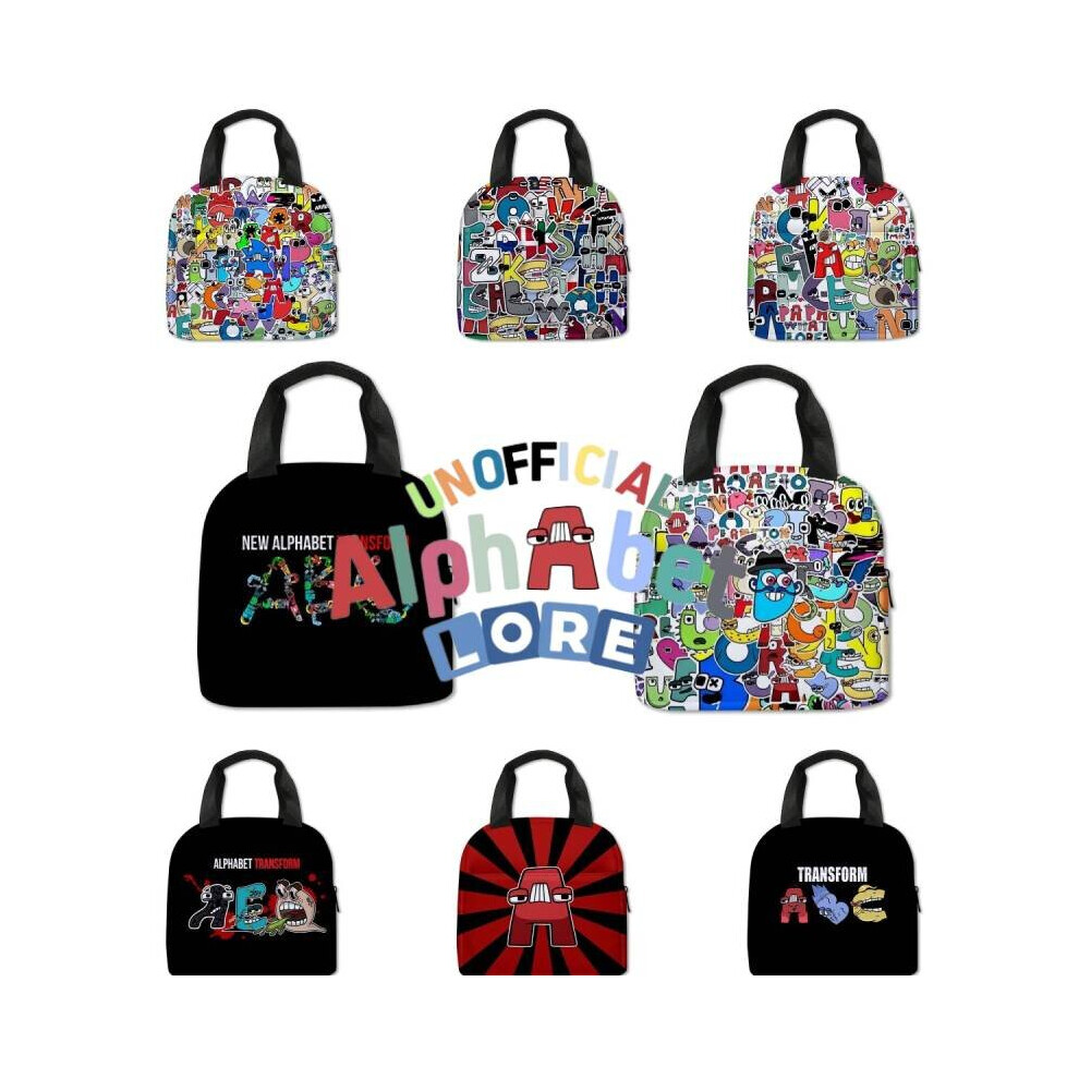 Lunch Alpha Lore Bag Insulated Cartoon Print Adult Youth Handbag Foil Aluminum