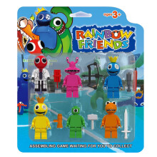 (Blisterboard) Friends Building Rainbow Blocks Toy Action Figure Kid Boys Girls Gift Birthday