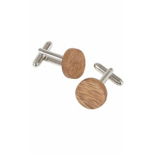 Round Cufflinks - Amazaque Wood KCL60