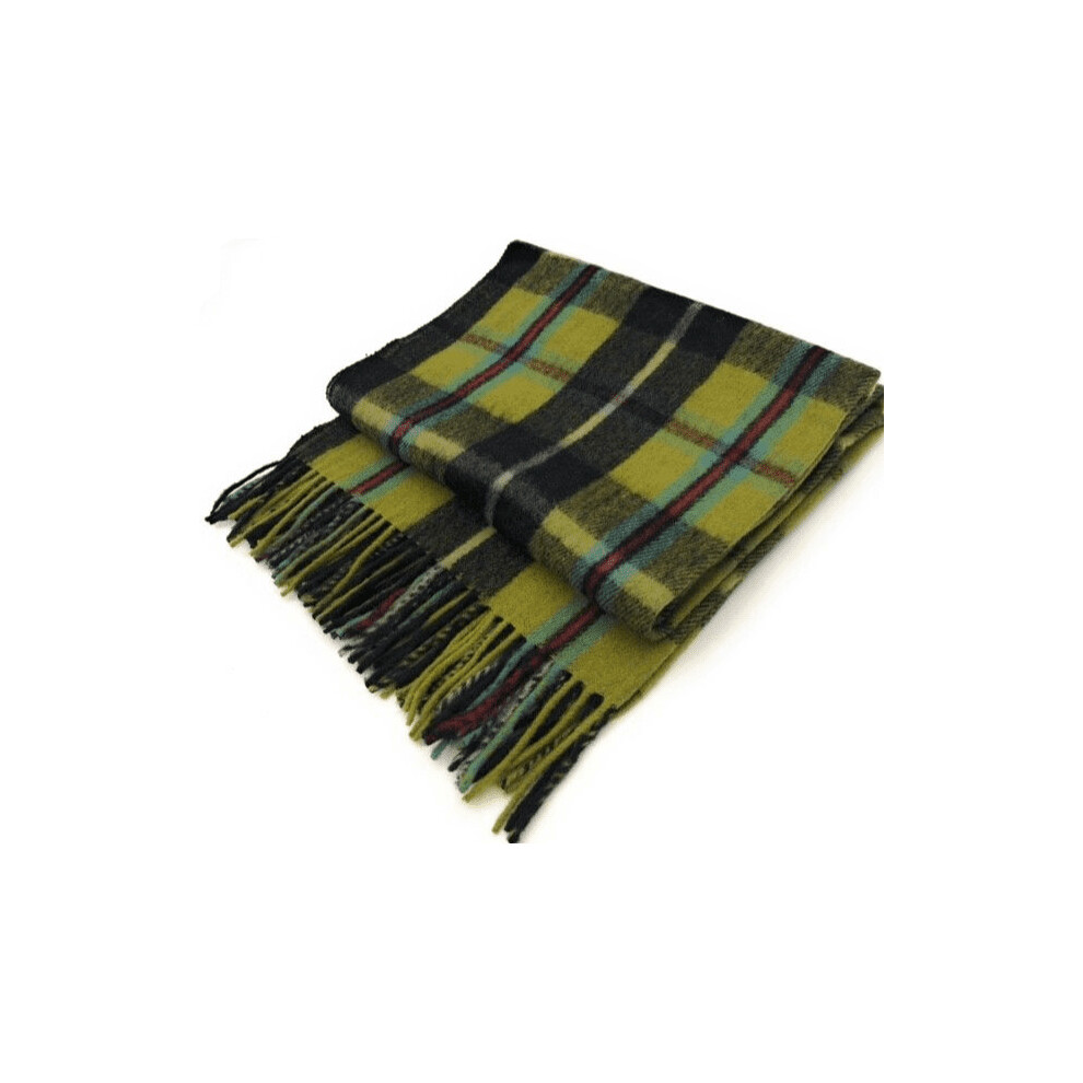 Braw Clans Tartans Luxurious Scottish 100% Wool Knee Blanket 172X78 Cm, Fringed Ends, Dry Clean Only, Cornish National Brand