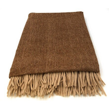 Wool Blend Chestnut Brown Herringbone Blanket Throw Brand NewChestnut Brown Herringbone Blanket Thro