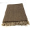 Wool Blend Natural Brown Herringbone Blanket Throw Brand New 1