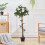 Living And Home 120cm White Artificial Rose Flower Tree in Pot 1