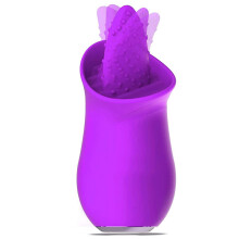 (purple) Tongue Sucking Vibrator Intimate Good Nipple Sucker Sex Toys