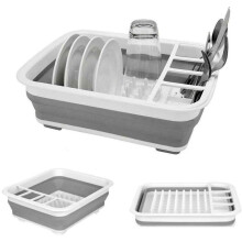 Kabalo Large White Collapsible Dish Drainer Folding Draining Rack Plates Cutlery Board