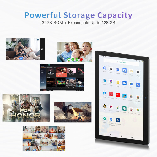 (Black) Tablet Android  10.1 inch 2GB+32GB WiFi 2