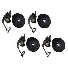 Ratchet Straps 25MM 10M 800KG X4 (Black Tie Down Heavy Duty Cargo)