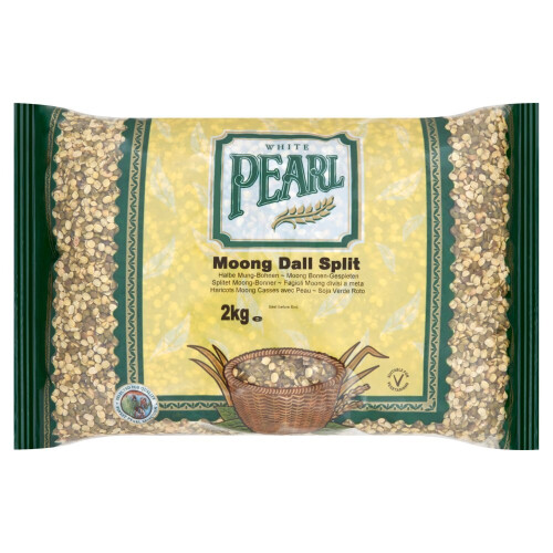 White Pearl Moong Dall Split 2kg (Pack of 1) 1