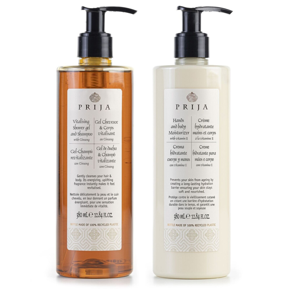 Prija Shower Gel & Body Lotion Set (2 x 380ml Bottles)