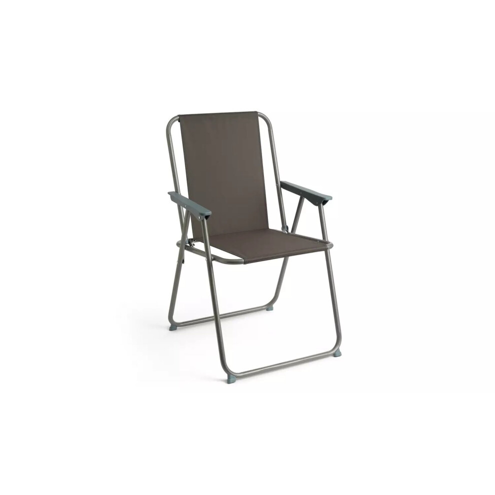 Habitat Folding Metal Garden Chair - Charcoal