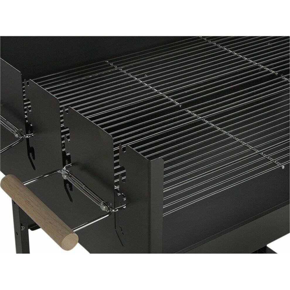 Home Deluxe Rectangle Steel Party Charcoal BBQ - Black