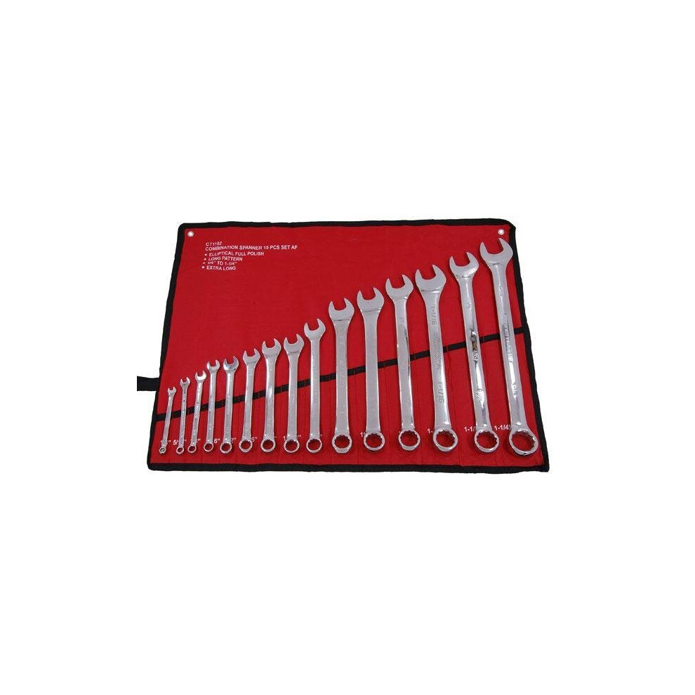 15PC COMBINATION IMPERIAL AF SPANNER SET 1/4 To 1-1/ 4 Open Ended Tool CT1182