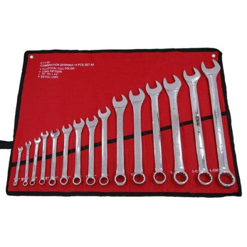 Neilsen 15PC COMBINATION IMPERIAL AF SPANNER SET 1/4 To 1-1/ 4 Open Ended Tool CT1182 2