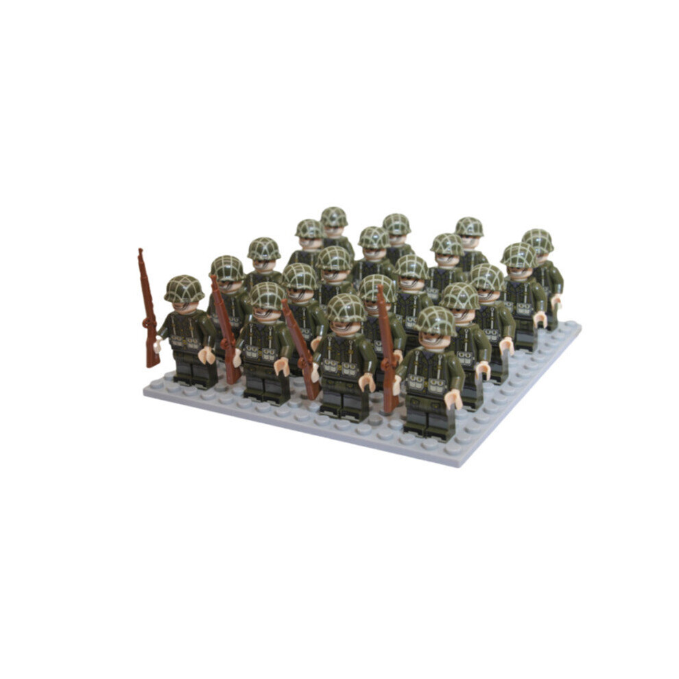 (Canadian Army) Set 24pc WWII Army Military Mini Figures Building Kit fit for Lego