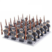 (German Army - A) Set 24pc WWII Army Military Mini Figures Building Kit fit for Lego