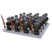 (German Army - D) Set 24pc WWII Army Military Mini Figures Building Kit fit for Lego