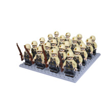 (Italian Army - B) Set 24pc WWII Army Military Mini Figures Building Kit fit for Lego
