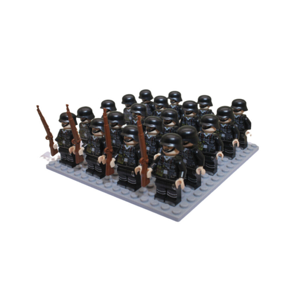 (German Army - C) Set 24pc WWII Army Military Mini Figures Building Kit fit for Lego