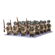(Soviet Army-B) Set 24pc WWII Army Military Mini Figures Building Kit fit for Lego