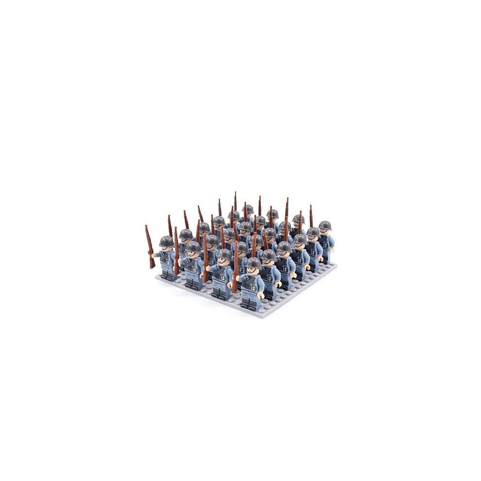 Sunvivid (Italian Army - A) Set 24Pc Wwii Army Military Mini Figures Building Kit Fit For Lego