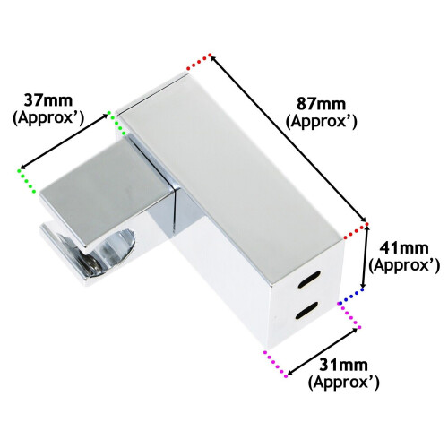 Wall Clamp for Mira Shower Head Adjustable Square Angled Chrome Bracket