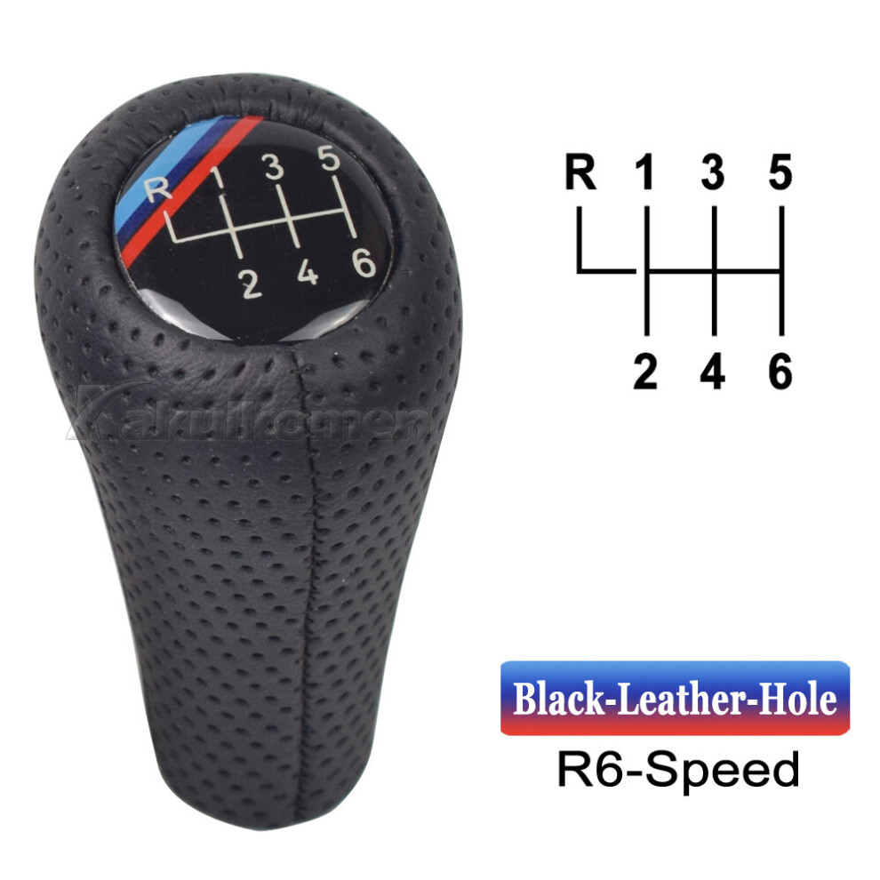 (6 Speed -Hole) Gear Shift Knob For Bmw E46 E53 E60 E61 E63 E65 E81 E82 E83 E87 E90 E91 Black 9435914683154