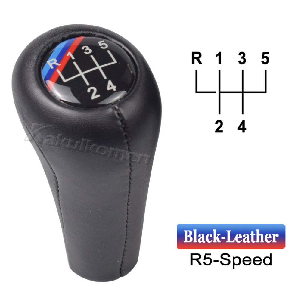(5 Speed -L) Gear Shift Knob For Bmw E46 E53 E60 E61 E63 E65 E81 E82 E83 E87 E90 E91 Black 9435914683093