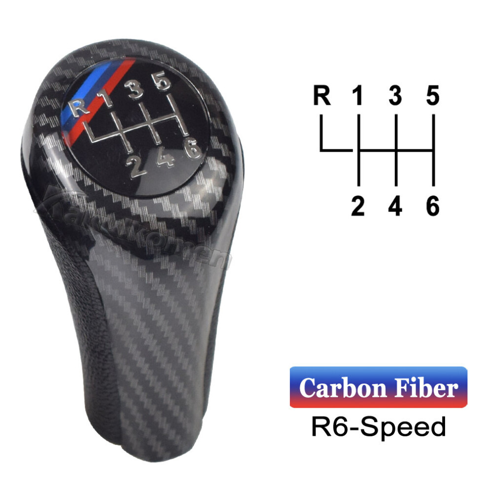 (6 Speed Carbon Fiber) Gear Shift Knob For Bmw E46 E53 E60 E61 E63 E65 E81 E82 E83 E87 E90 E91 9435914683161