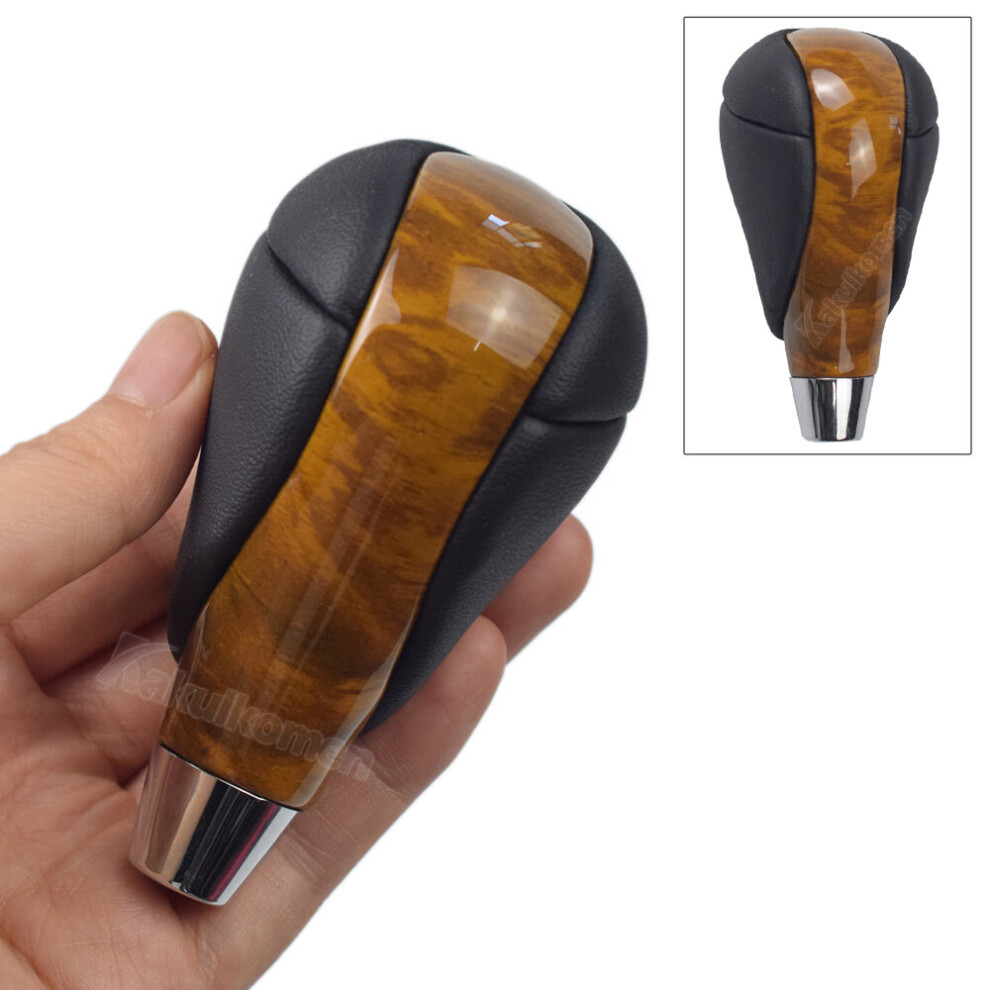 (Options 4) Walnut Leather Chrome Automatic Transmission Gear Shift Knob For Lexus 9435914698806