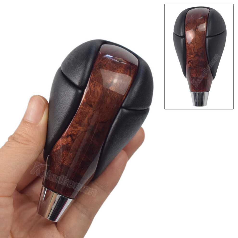 (Options 2) Walnut Leather Chrome Automatic Transmission Gear Shift Knob For Lexus 9435914698783