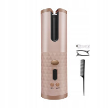 (pink) wireless usb automatic hair curler