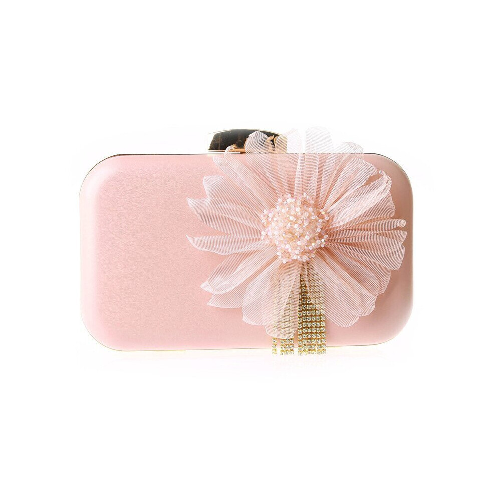 (Pink) New Women Flowers Evening Clutch Bags Wedding Clutch Bags